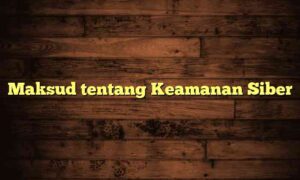 Maksud tentang Keamanan Siber